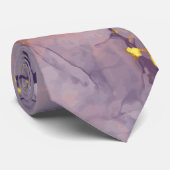 Cravate Marbre violet et or (Roulé)