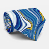 Cravate marbrée bleu et or pour hommes (Roulé)