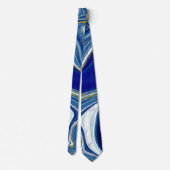 Cravate marbrée bleu et or pour hommes (Dos)
