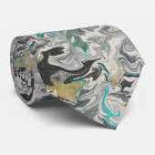 Cravate Marbrure de pierre avec veines de turquoise (Roulé)
