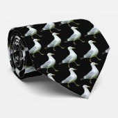 Cravate Marcher Motif Seagull - Noir (Roulé)
