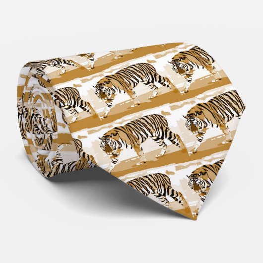 Cravate Marcher Tiger Pop Art (Roulé)