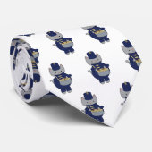 Cravate Marching Band Drumline Cat Navy Blue Gold Pattern (Roulé)
