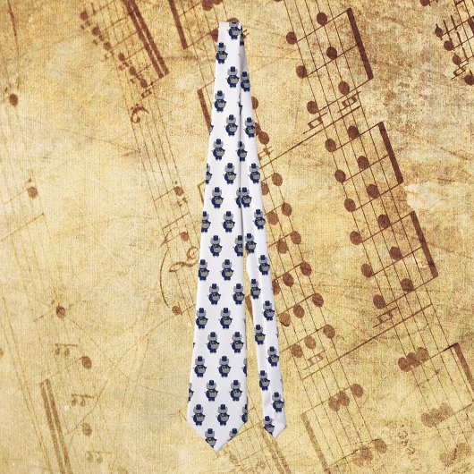 Cravate Marching Band Drumline Cat Navy Blue Gold Pattern