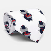 Cravate Marching Band Drummer Cat Navy Blue Red (Roulé)