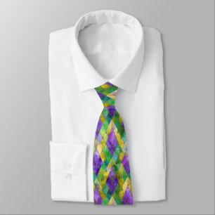 Cravate Mardi Gras Arlequin en verre tendu Imprimer