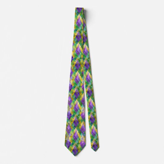 Cravate Mardi Gras Arlequin en verre tendu Imprimer (Devant)