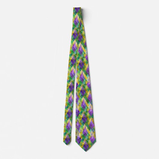 Cravate Mardi Gras Arlequin en verre tendu Imprimer (Dos)