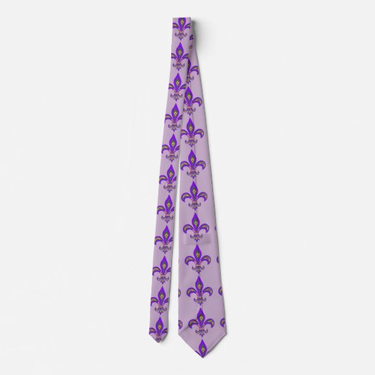 Cravate Mardi Gras avec Fleur de Lis (Dos)
