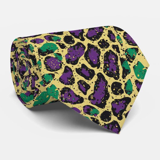 Cravate Mardi Gras Color Pattern  (Roulé)