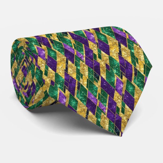 Cravate Mardi Gras Color Pattern  (Roulé)