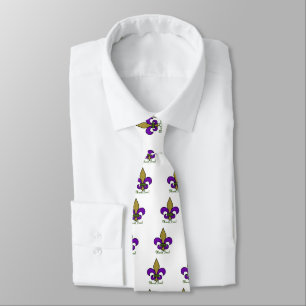 Cravate Mardi Gras Coloré Fleur De Lis