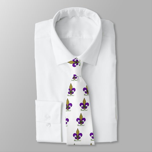 Cravate Mardi Gras Coloré Fleur De Lis (Attaché)