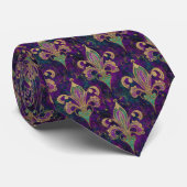 Cravate Mardi Gras Couleur Fleur di Lis (Roulé)