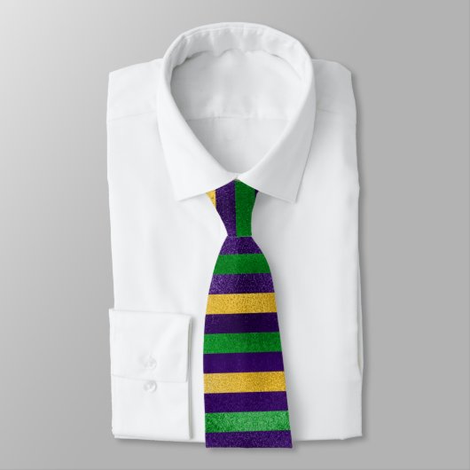 Cravate Mardi Gras Cravate, Mardi Gras Stripes (Attaché)