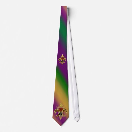 Cravate Mardi gras de Monogram Fleur de Liz de B-Lettre (Devant)