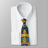 Cravate Mardi Gras Gold violet vert Hamsas Art (Attaché)