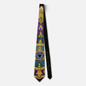 Cravate Mardi Gras Gold violet vert Hamsas Art (Devant)