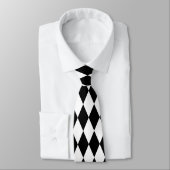 Cravate Mardi Gras Harlequin Hex noir blanc (Attaché)