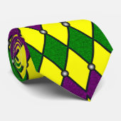 Cravate Mardi Gras Harlequin Jester Motif (Roulé)