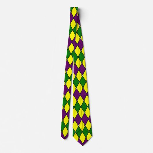 Cravate Mardi Gras Harlequin Jester Motif (Dos)