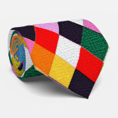 Cravate MARDI GRAS HARLEQUIN MOTIF coloré Rhombi (Roulé)