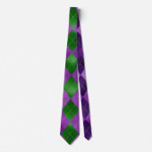 Cravate Mardi Gras, Jacquard vert violet Mardi Gra (Devant)