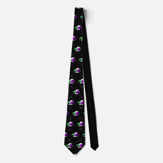 Cravate Mardi Gras Jester Motif Casquette Necktie (Devant)
