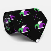 Cravate Mardi Gras Jester Motif Casquette Necktie (Roulé)