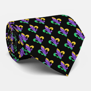 Cravate Mardi Gras Mardi Vert Violet Fleur De Lis