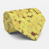 Cravate Marguerite jaune et or sur Brown chocolat (Roulé)