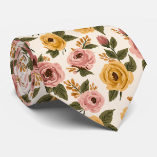 Cravate Mari Rose Imprimé Traditionnel De Mariage 