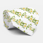 Cravate mariage à fleurs blanches (Roulé)