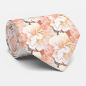 Cravate Mariage à motif floral de terracotta Peony (Roulé)