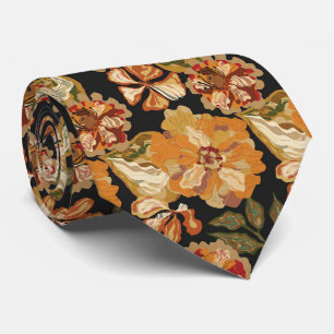 Cravate Mariage Abstrait Floral Automnal Chaud Vintage