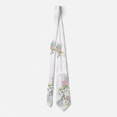 Cravate Mariage aquarelle florale élégant (Dos)