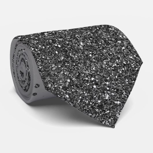 Cravate Mariage Black Faux Sparkles (Roulé)