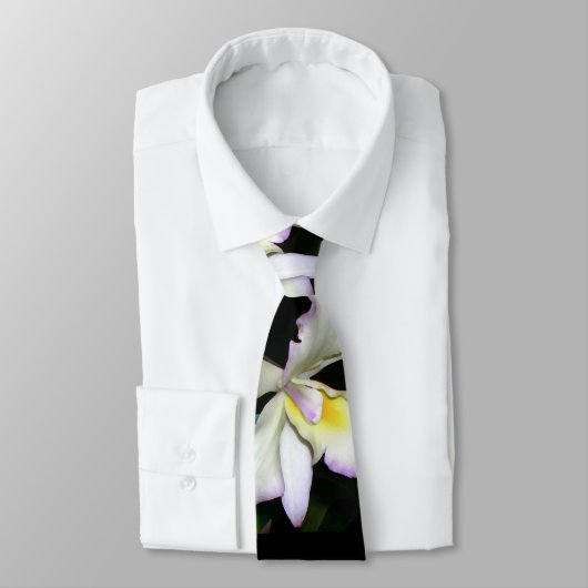 Cravate Mariage blanc classique d'orchidée (Attaché)