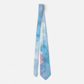 Cravate Mariage bleu-clair d'océan de plage d'aquarelle (Dos)