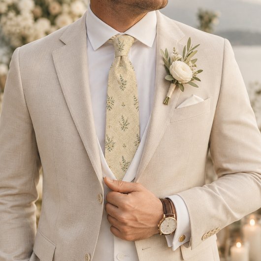 Cravate Mariage botanique au beurre de luxe