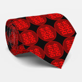 Cravate Mariage chinois double bonheur (Roulé)