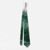 Cravate Mariage d'aquarelle géométrique vert et or (Dos)