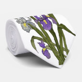 Cravate Mariage d'aquarelle violet et bleu Iris (Roulé)