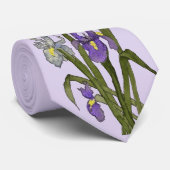 Cravate Mariage d'aquarelle violet et bleu Iris (Roulé)