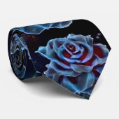 Cravate Mariage de chambre Rose noir bleu Dusty (Roulé)