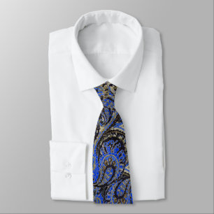 Cravate Mariage de couleur marine et noire Paisley
