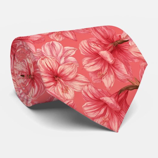 Cravate Mariage de destination Amaryllis Pattern Groom (Roulé)