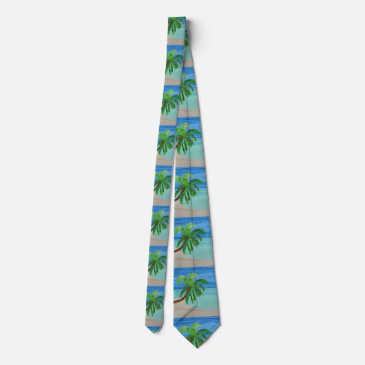 Cravate Mariage de destination Tropical Beach Palm Tree (Dos)