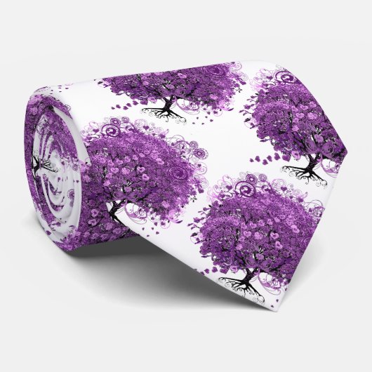 Cravate Mariage de feuille de coeur pourpre de forêt