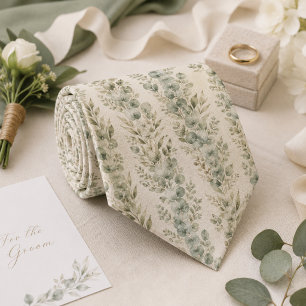 Cravate Mariage de jardin à la sauge d'eucalyptus